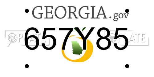 657Y85 Georgia License Plate