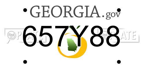 657Y88 Georgia License Plate