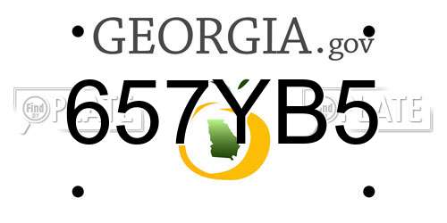 657YB5 Georgia License Plate