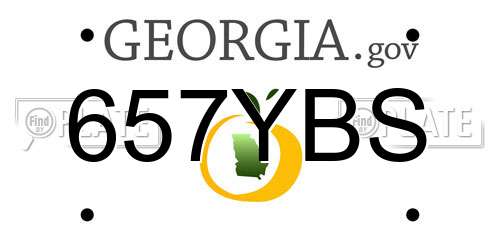 657YBS Georgia License Plate