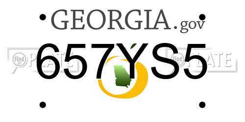 657YS5 Georgia License Plate