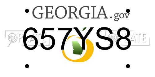657YS8 Georgia License Plate