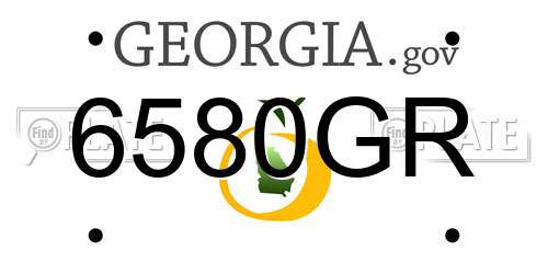 6580GR Georgia License Plate