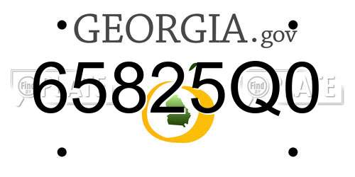 65825Q0 Georgia License Plate