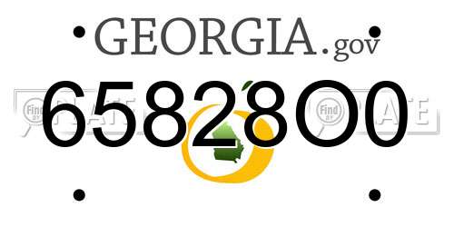 65828O0 Georgia License Plate