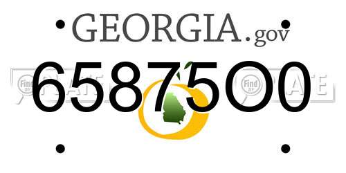 65875O0 Georgia License Plate