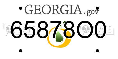 65878O0 Georgia License Plate