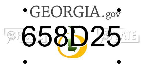 658D25 Georgia License Plate
