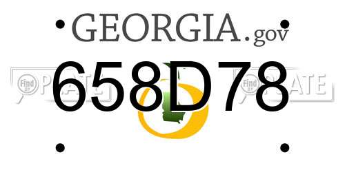 658D78 Georgia License Plate