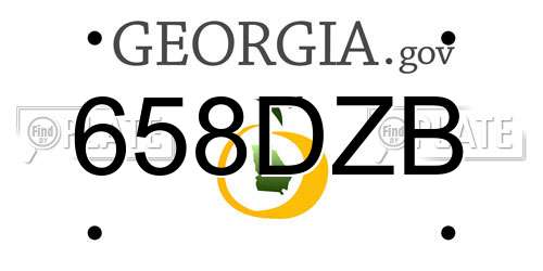658DZB Georgia License Plate