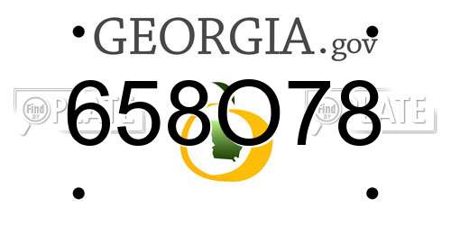 658O78 Georgia License Plate