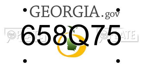 658Q75 Georgia License Plate