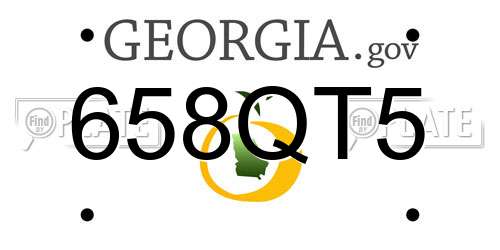 658QT5 Georgia License Plate
