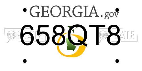 658QT8 Georgia License Plate