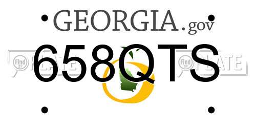 658QTS Georgia License Plate
