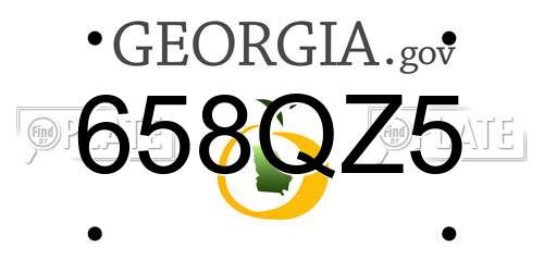658QZ5 Georgia License Plate