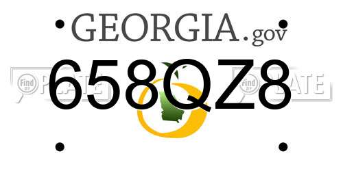 658QZ8 Georgia License Plate
