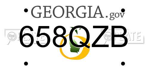 658QZB Georgia License Plate