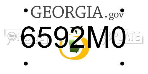 6592M0 Georgia License Plate