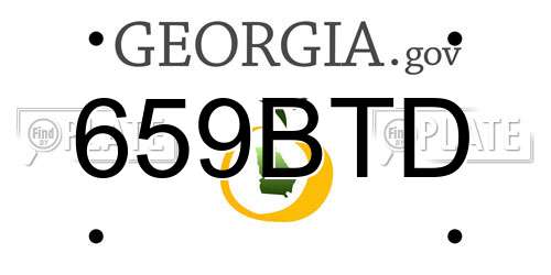 659BTD Georgia License Plate