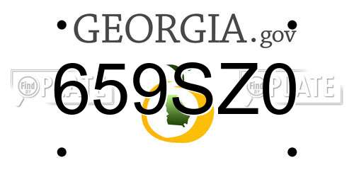 659SZ0 Georgia License Plate