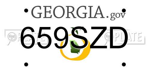 659SZD Georgia License Plate