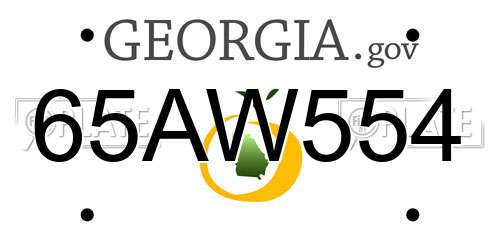 65AW554 Georgia License Plate