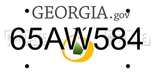 65AW584 Georgia License Plate
