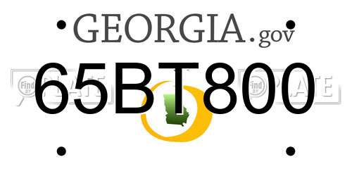 65BT800 Georgia License Plate
