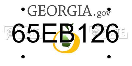 65EB126 Georgia License Plate