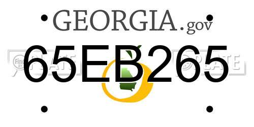 65EB265 Georgia License Plate