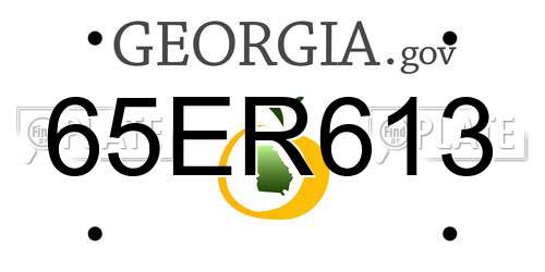 65ER613 Georgia License Plate