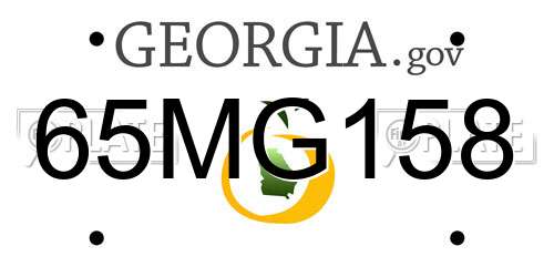65MG158 Georgia License Plate
