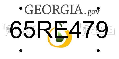 65RE479 Georgia License Plate