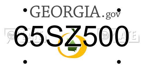 65SZ500 Georgia License Plate