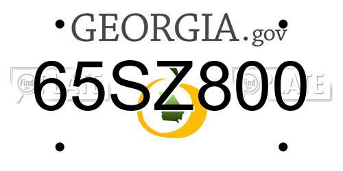 65SZ800 Georgia License Plate