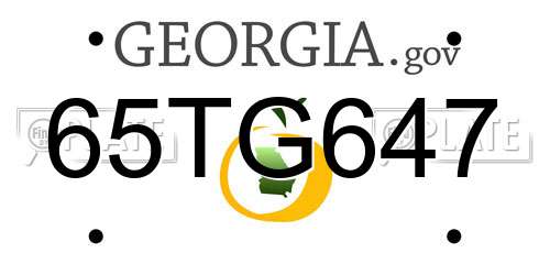 65TG647 Georgia License Plate