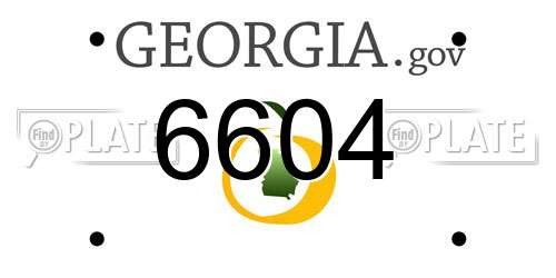 6604 Georgia License Plate