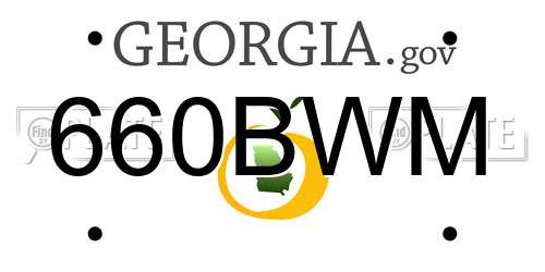 660BWM Georgia License Plate