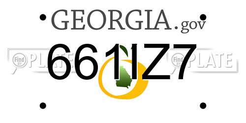 661IZ7 Georgia License Plate
