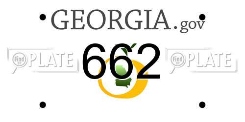 662 Georgia License Plate