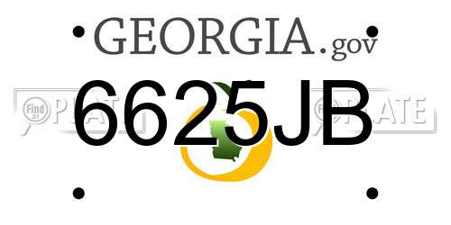 6625JB Georgia License Plate