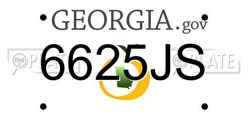 6625JS Georgia License Plate
