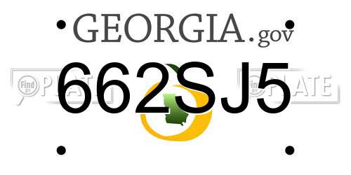 662SJ5 Georgia License Plate