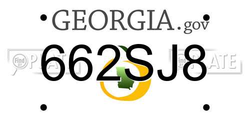 662SJ8 Georgia License Plate