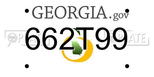 662T99 Georgia License Plate