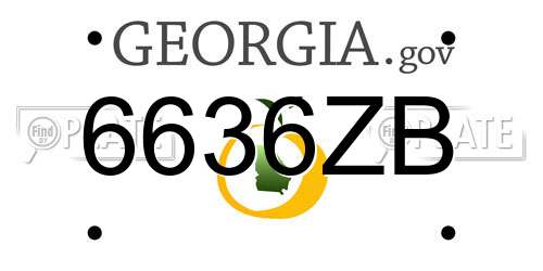 6636ZB Georgia License Plate