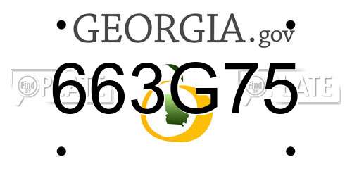 663G75 Georgia License Plate