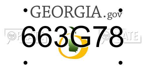 663G78 Georgia License Plate
