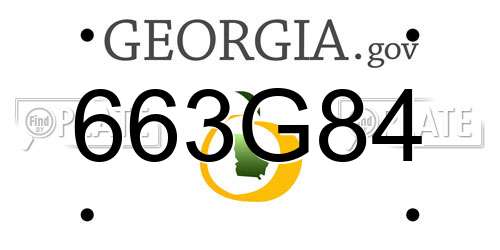 663G84 Georgia License Plate